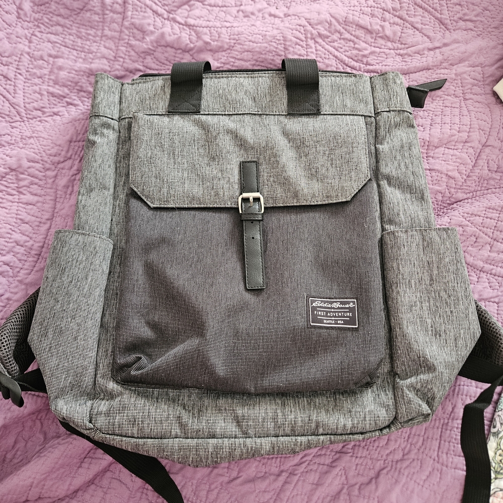 Eddie Bauer Gray Backpack with Black Accents